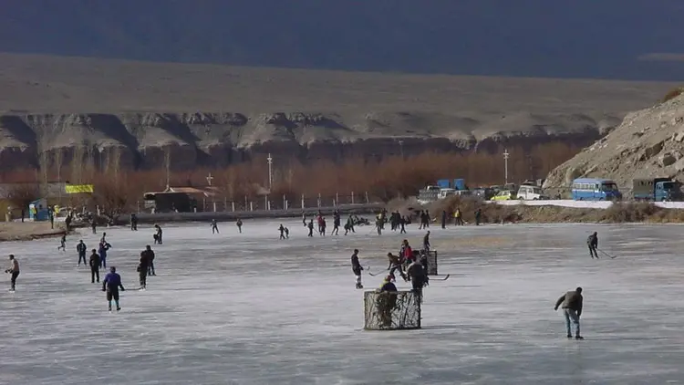 Ice-hockey in Ladakh in winter