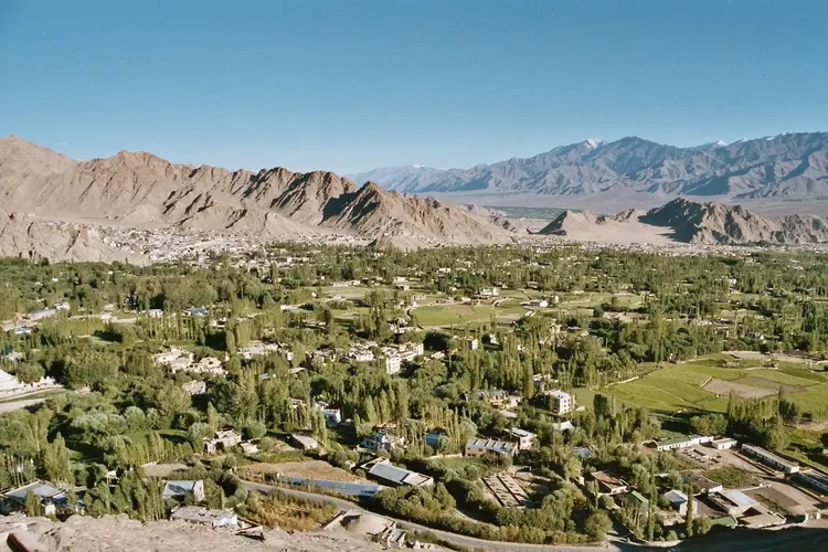 Leh town at 11,500 ft. (3,500 mt)