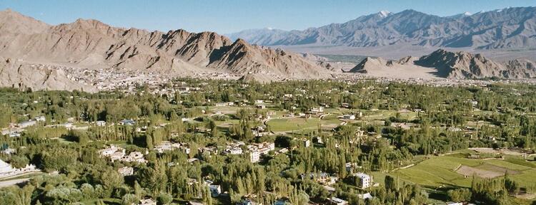 Leh town at 11,500 ft. (3,500 mt) Leh town at 11,500 ft. (3,500 mt)