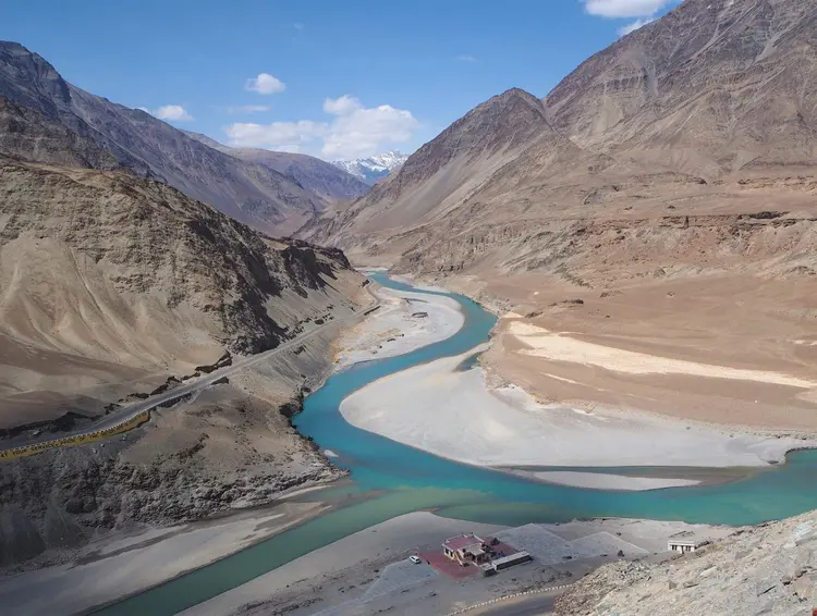 Indus and Zangskar River Confluence ("Sangam") near Leh